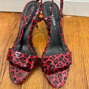 Stella Luna Red Leopard Print Heels